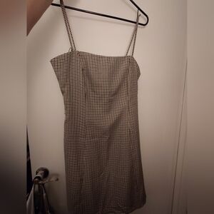 RIHOAS Black and White Checkered Mini Dress